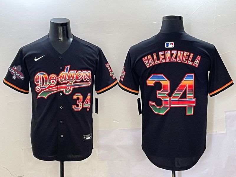 Men Los Angeles Dodgers #34 Valenzuela Black Game 2025 Nike MLB Jersey style 410->los angeles dodgers->MLB Jersey